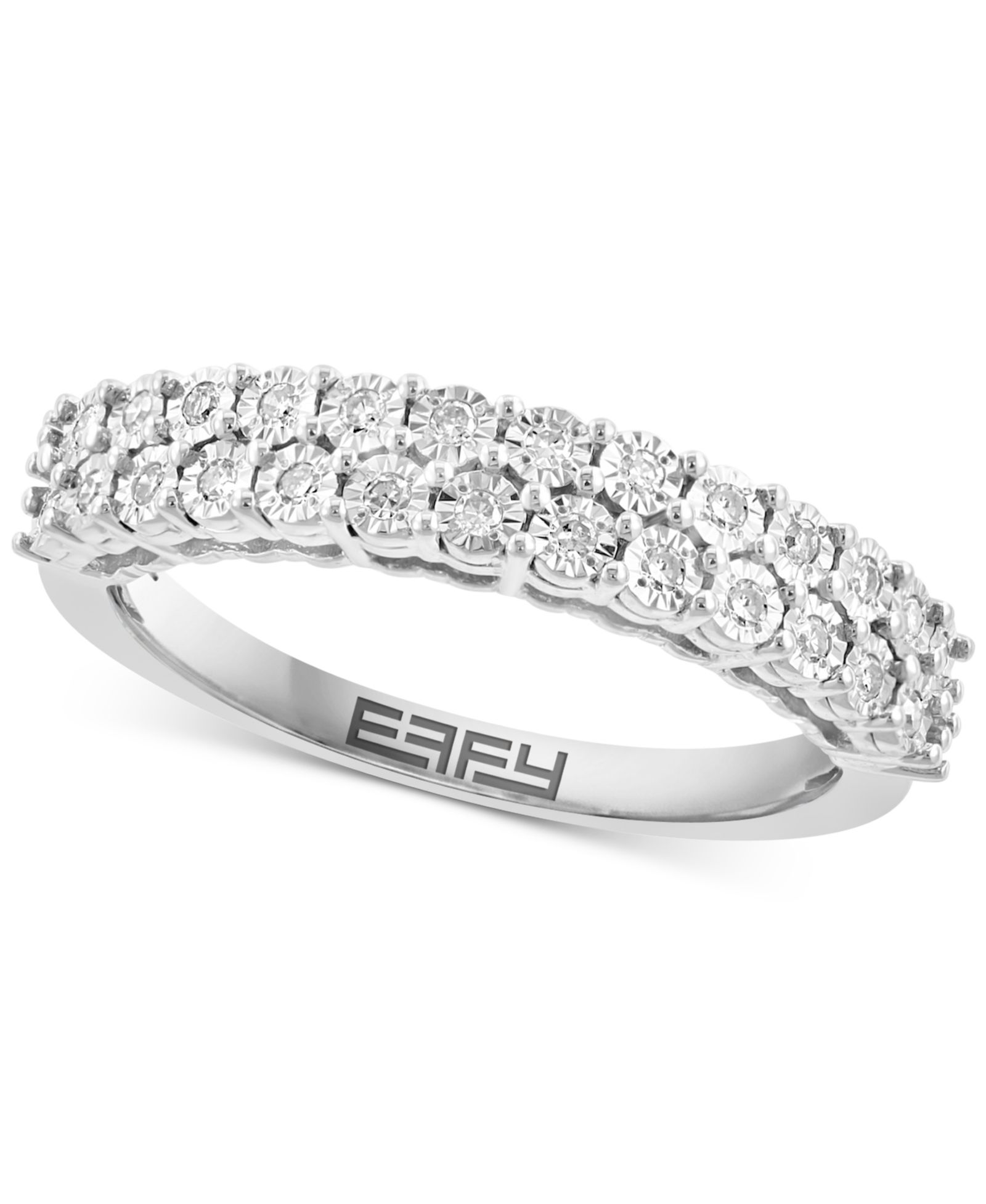 EFFY® Diamond Double Row Band (1/6 ct. t.w.) in Sterling Silver