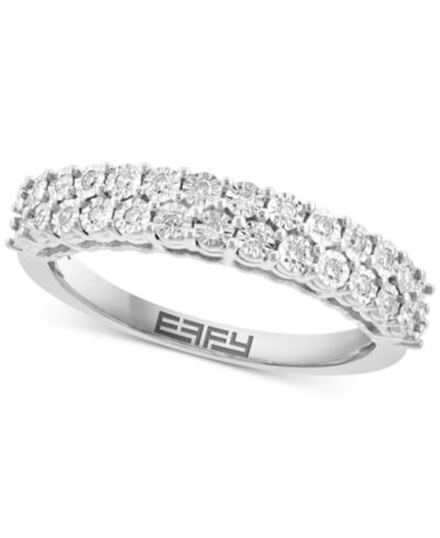 EFFY® Diamond Double Row Band (1/6 ct. t.w.) in Sterling Silver