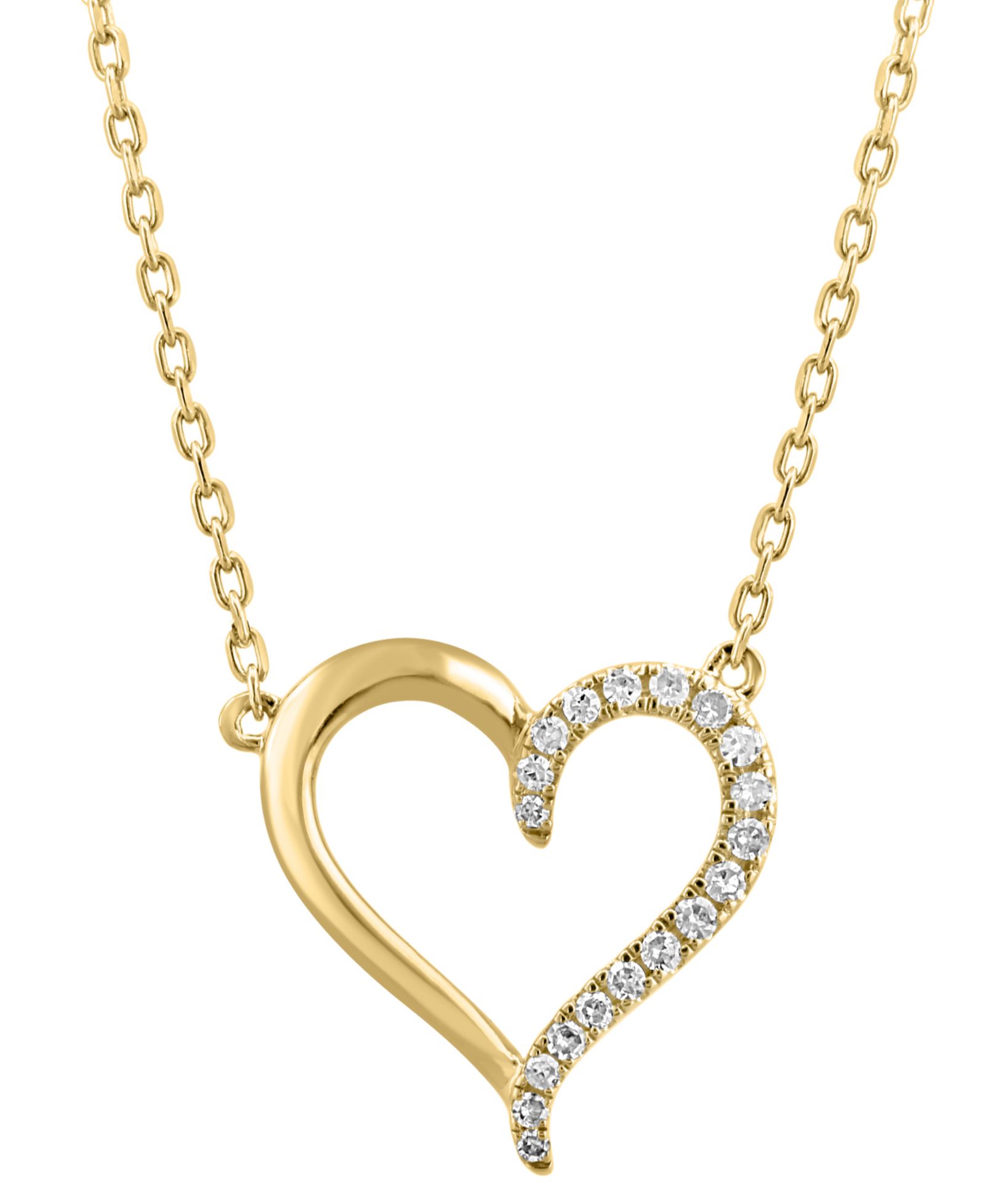 EFFY® подвеска Diamond Heart в серебре или позолоченном серебре, 18"