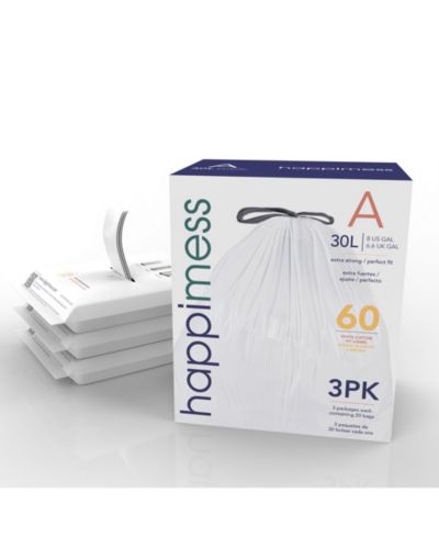 Мусорные пакеты Happimess Unscented Drawstring Slim, 60 шт.