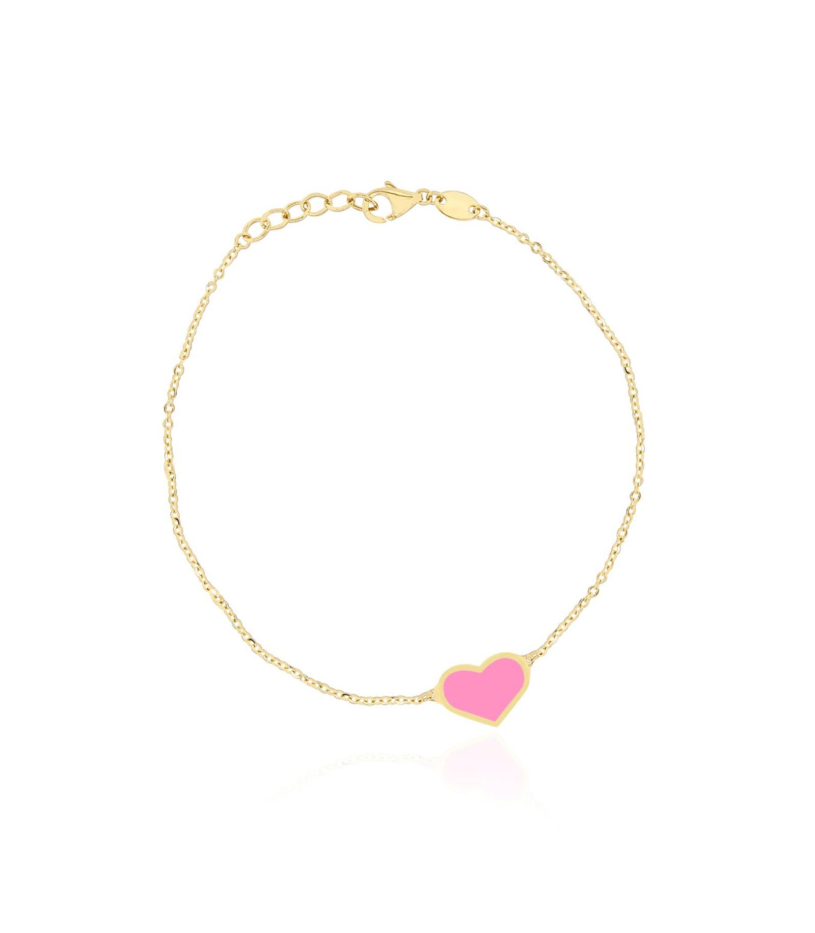 The Lovery Браслет Single Heart 14K Gold Pink