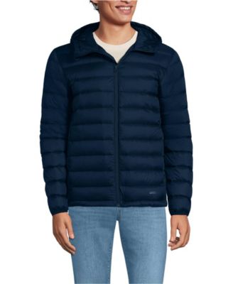 Lands' End мужская куртка с капюшоном из легкой упаковываемой пуховой ткани Wanderweight