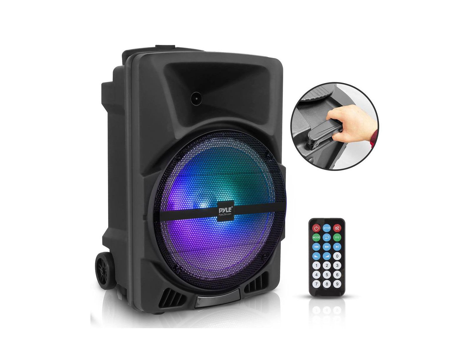 Pyle Bluetooth Rechargeable Flashing Party Lights Loudspeaker
