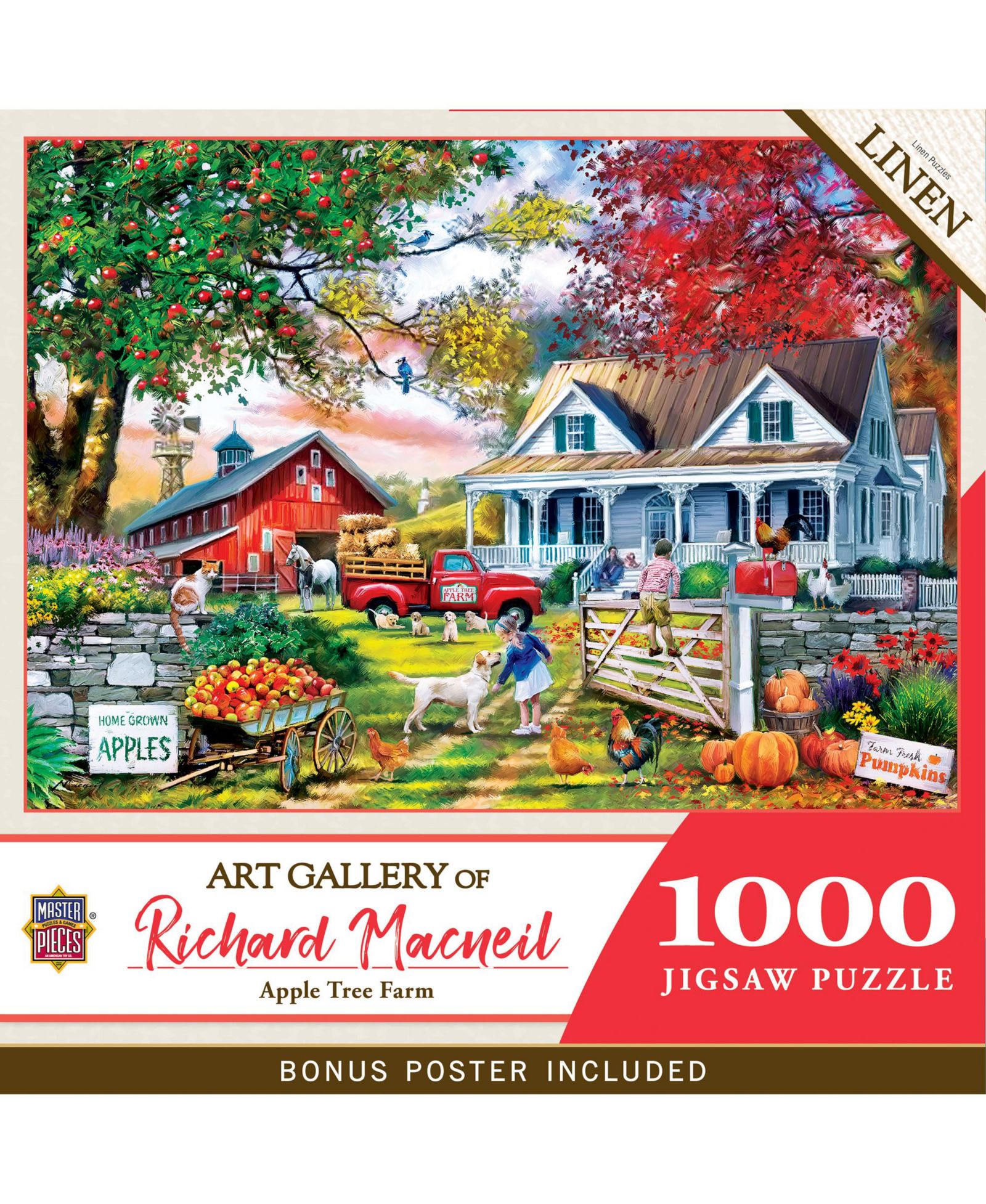 Пазл MasterPieces Art Gallery - Apple Tree Farm 1000 Piece Jigsaw Puzzle