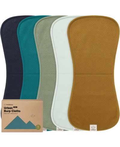 KeaBabies 5pk Quin Baby Burp Cloths for Boys, Girls, Large Absorbent Cotton Burping Cloths for Babies, Newborns