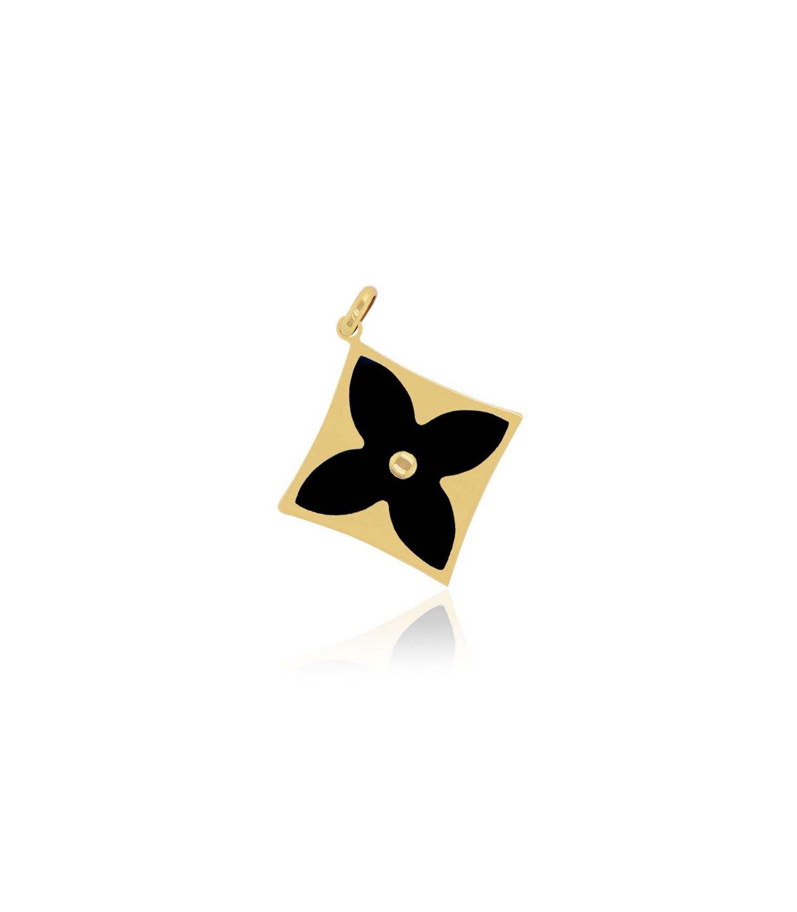The Lovery Onyx Luxe Flower Charm 14K Gold