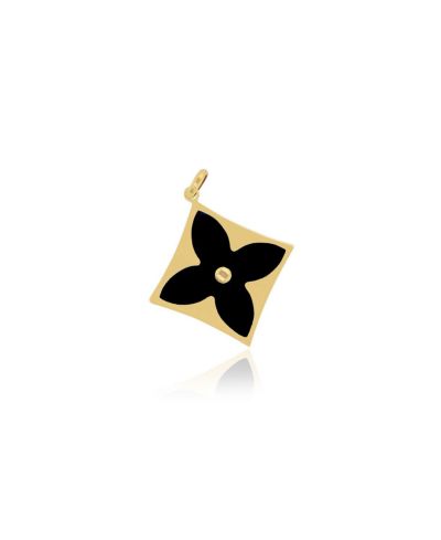 The Lovery Подвеска Onyx Luxe Flower Charm 14K Gold 25 мм