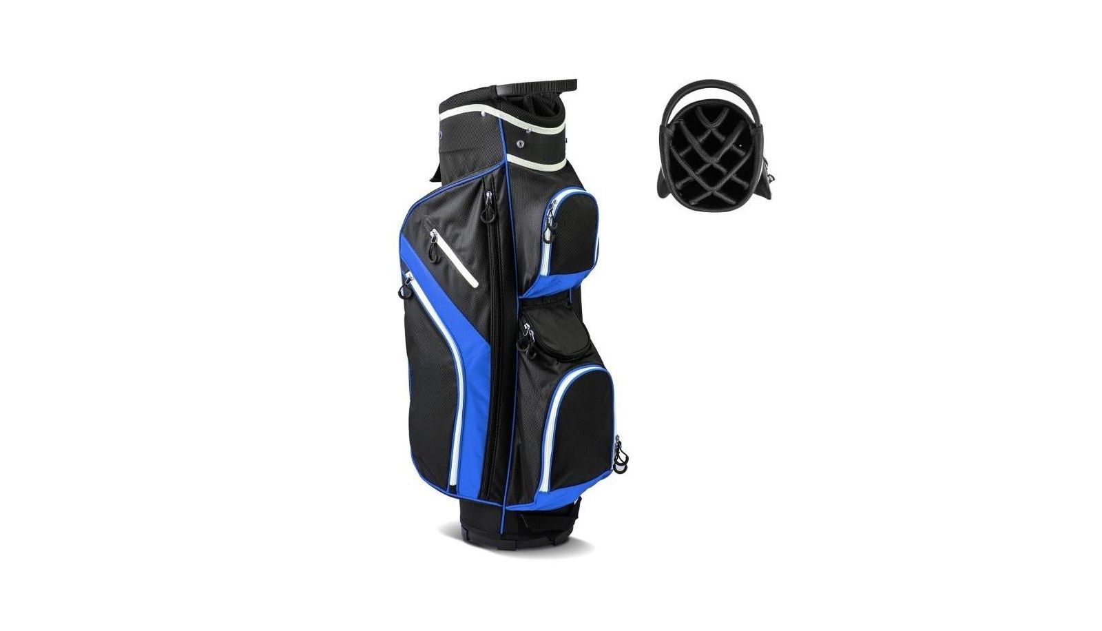 Golf Cart Bag with 14 Way Top Dividers, Polyester Build and Multi-Pocket Storage in Blue