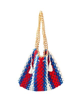Пляжная сумка St. Tropez Colette Macrame, красно-бело-синяя