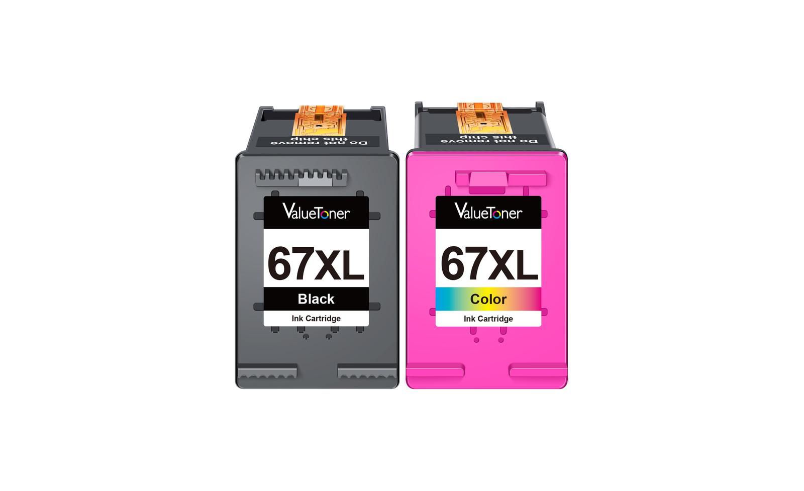 Valuetoner Remanufactured Ink Cartridges Replacement for HP 67XL 67 XL for Envy 6000 6055 6055e 6052 6075 6400 6455 Printer (2-Pack)