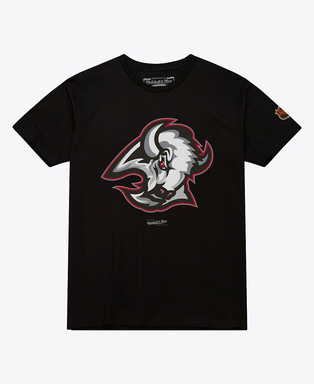 Mitchell & Ness Мужской Black Buffalo Sabres Core Vintage Logo T-Shirt