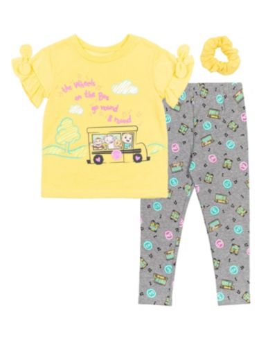 Комплект из 3 предметов CoComelon Toddler Girls JJ T-Shirt Leggings and Scrunchie Outfit Set