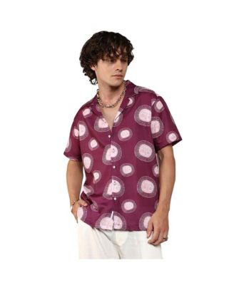 Мужская рубашка Campus Sutra Wine Red Relaxed Face