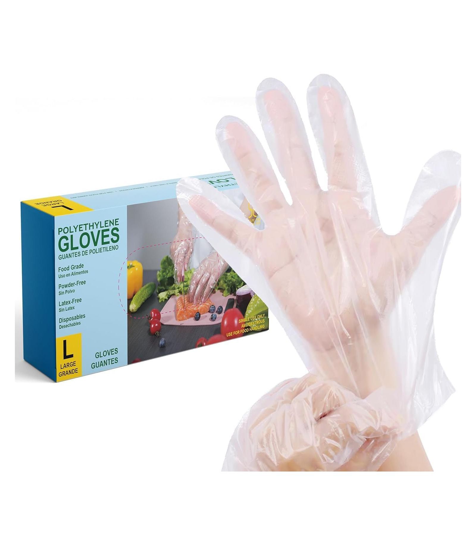 Перчатки для пищевых продуктов G & F Products из пластика, без латекса и пудры, 1000 шт. в коробке