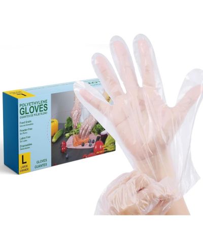 Перчатки для пищевых продуктов G & F Products из пластика, без латекса и пудры, 1000 шт. в коробке