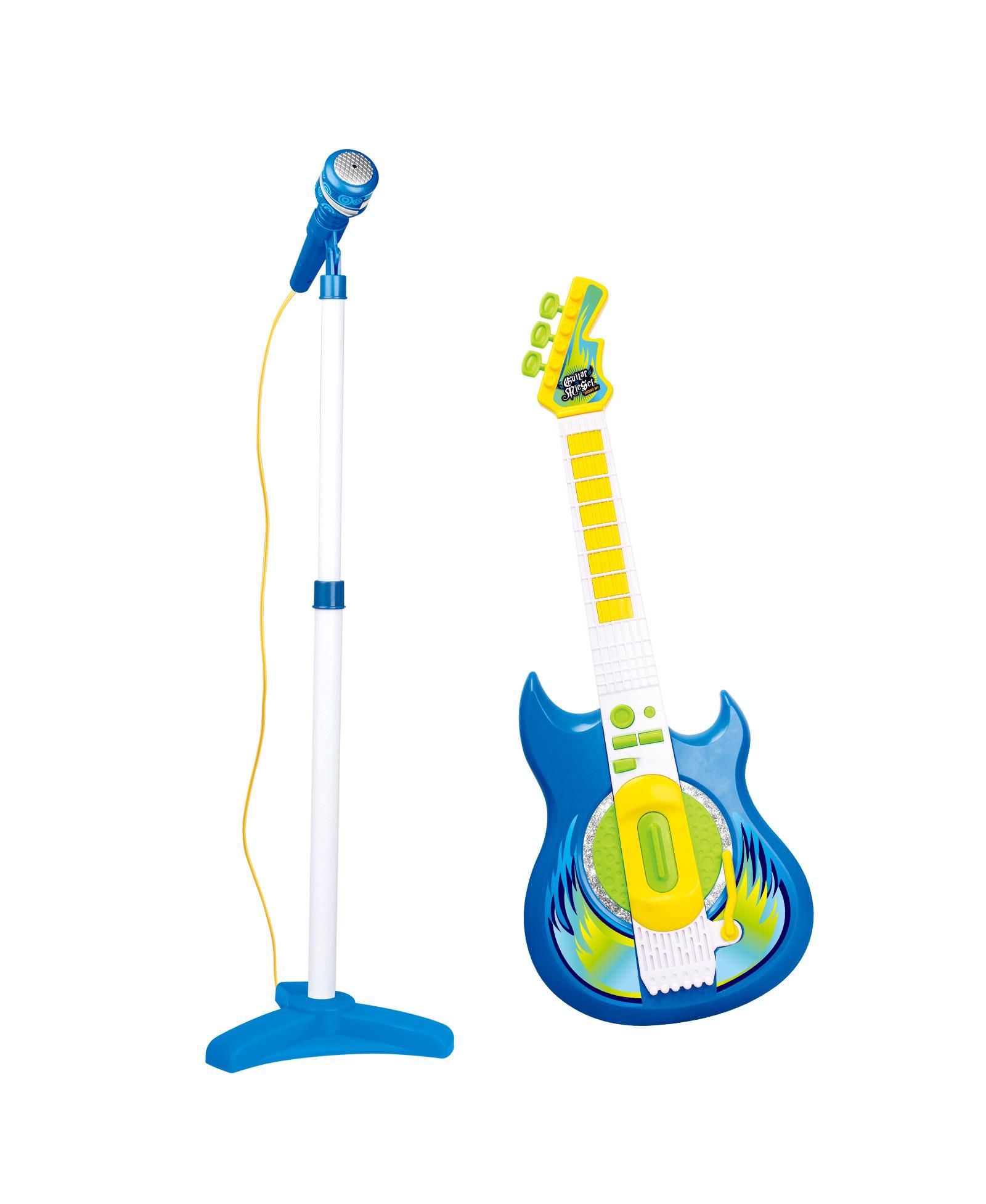 Детский набор Contixo Pink Kids Guitar and Microphone Set - Adjustable Stand, Musical Toy