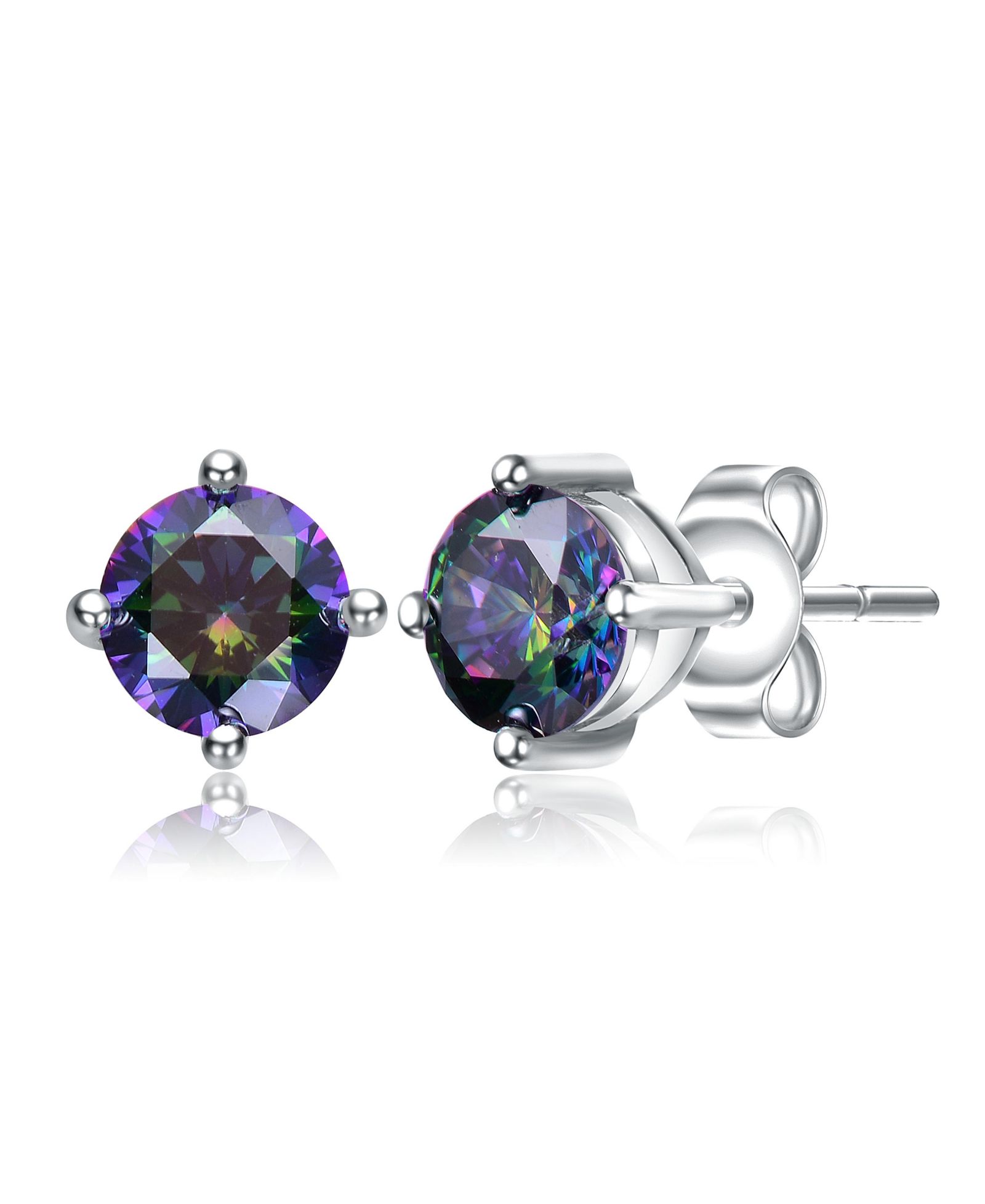 GiGiGirl Серьги-гвоздики Sterling Silver 4MM Solitaire