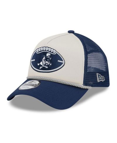 Мужская кепка New Era Dallas Cowboys 2024 Sideline Historic 9FORTY A-Frame Trucker регулируемая, Stone/Navy