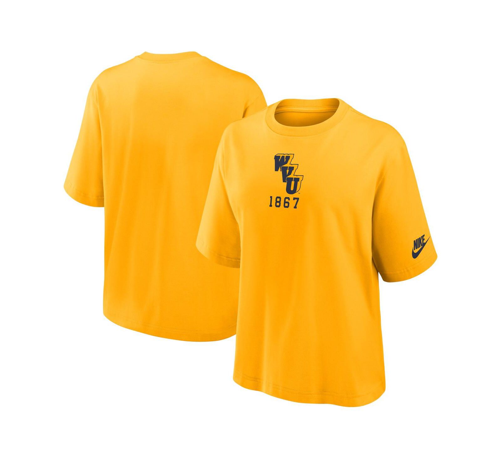 Nike Women's Gold West Virginia Mountaineers Boxy Legacy Established T-Shirt