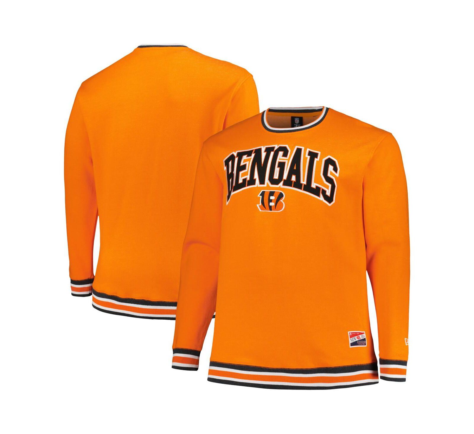 Мужской свитшот New Era Cincinnati Bengals Big & Tall Pullover, оранжевый