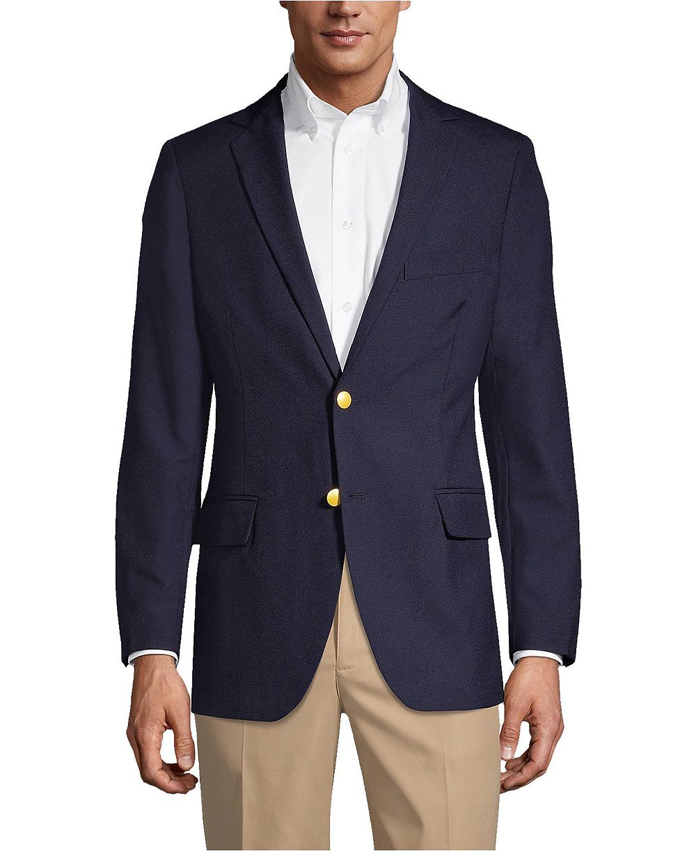 Lands' End Мужской блейзер Hopsack Tailored Fit для школьной формы