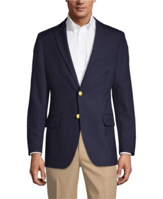 Lands' End School Uniform Men's Tailored Fit Hopsack Blazer