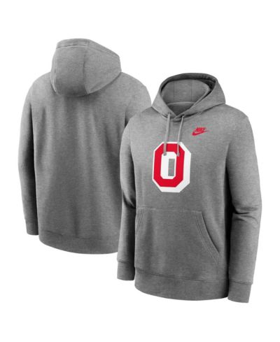 Худи Nike Men's Heather Gray Ohio State Buckeyes Legacy Logo Club Fleece