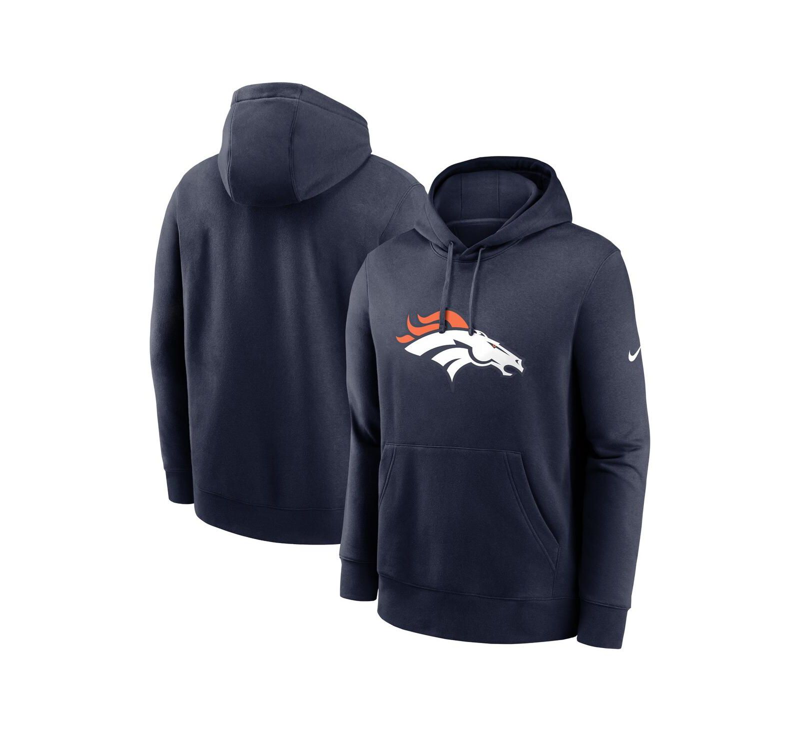 Nike Men's Navy Denver Broncos Club Logo Pullover Hoodie