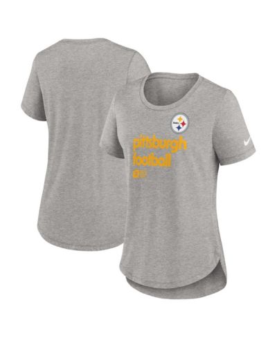 Женская футболка Nike Heather Gray Pittsburgh Steelers Fashion Tri-Blend