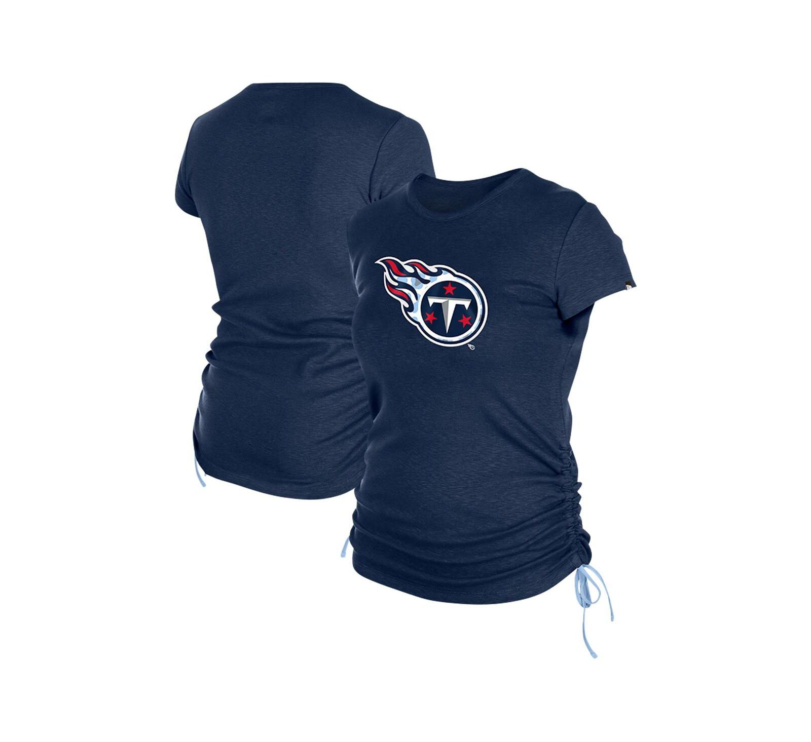 Женская футболка New Era Navy Tennessee Titans Ruched Side T-Shirt