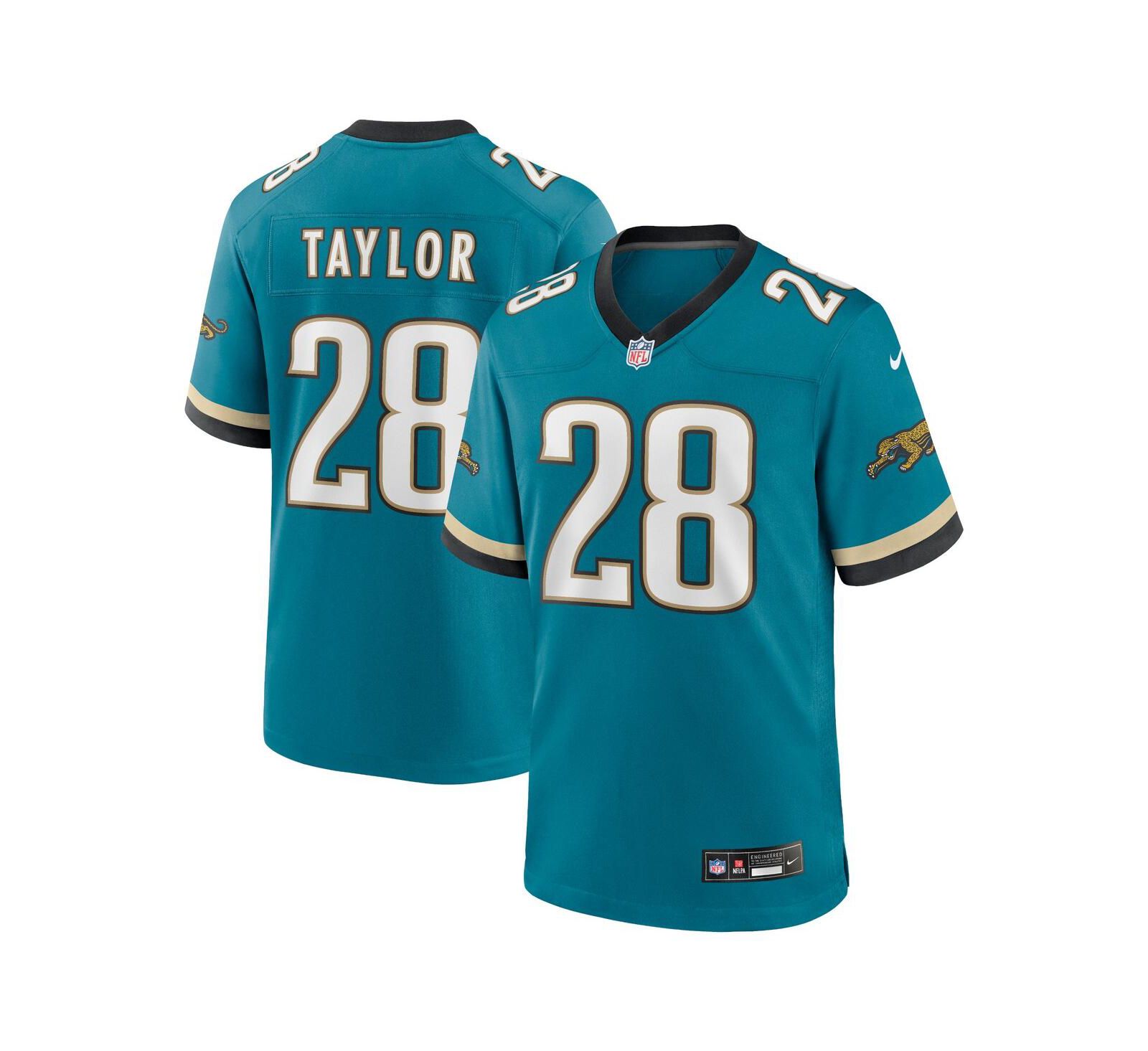 Nike джерси Nike Men's Fred Taylor Teal Jacksonville Jaguars Prowler Throwback Retired Player Game