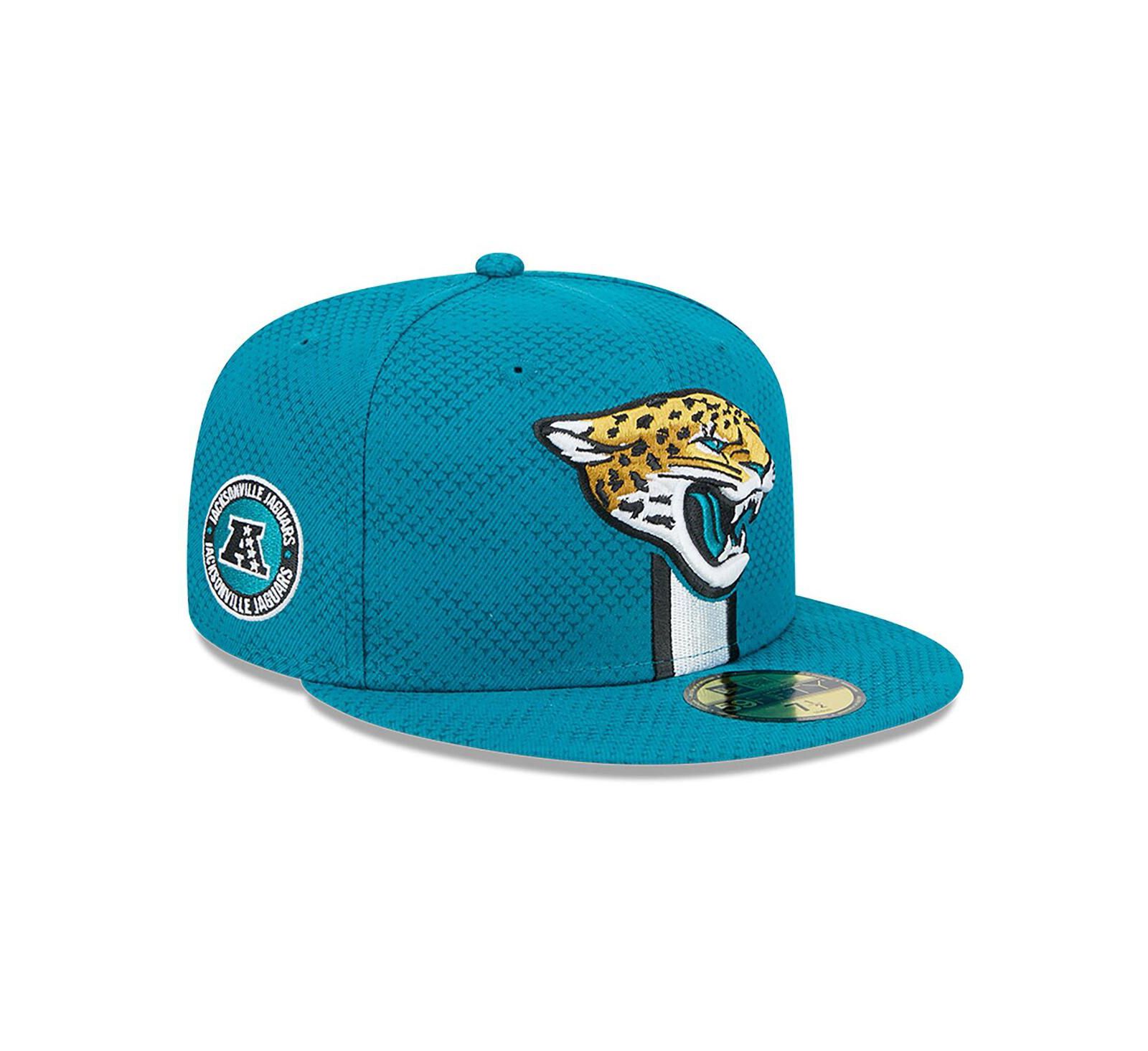 Мужская кепка New Era Jacksonville Jaguars 2024 Sideline 59FIFTY Fitted Teal