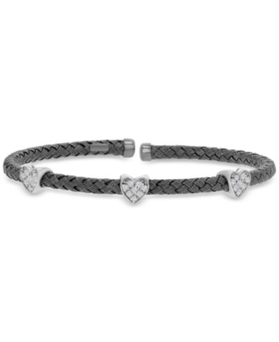 Macy's Cubic Zirconia Link Cuff Bracelet in 14k Yellow Gold Over Sterling Silver