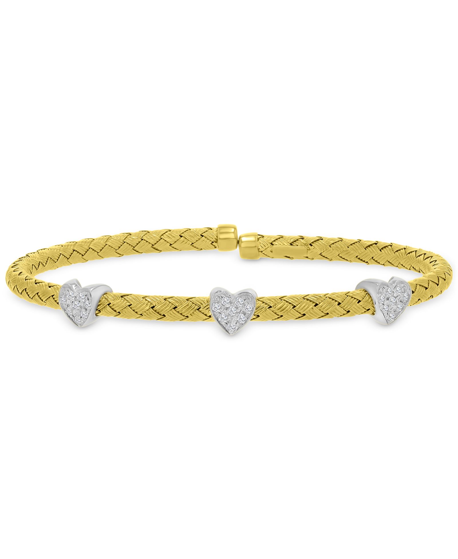 Браслет Cuff Cubic Zirconia Link в 14k Yellow Gold Over Sterling Silver