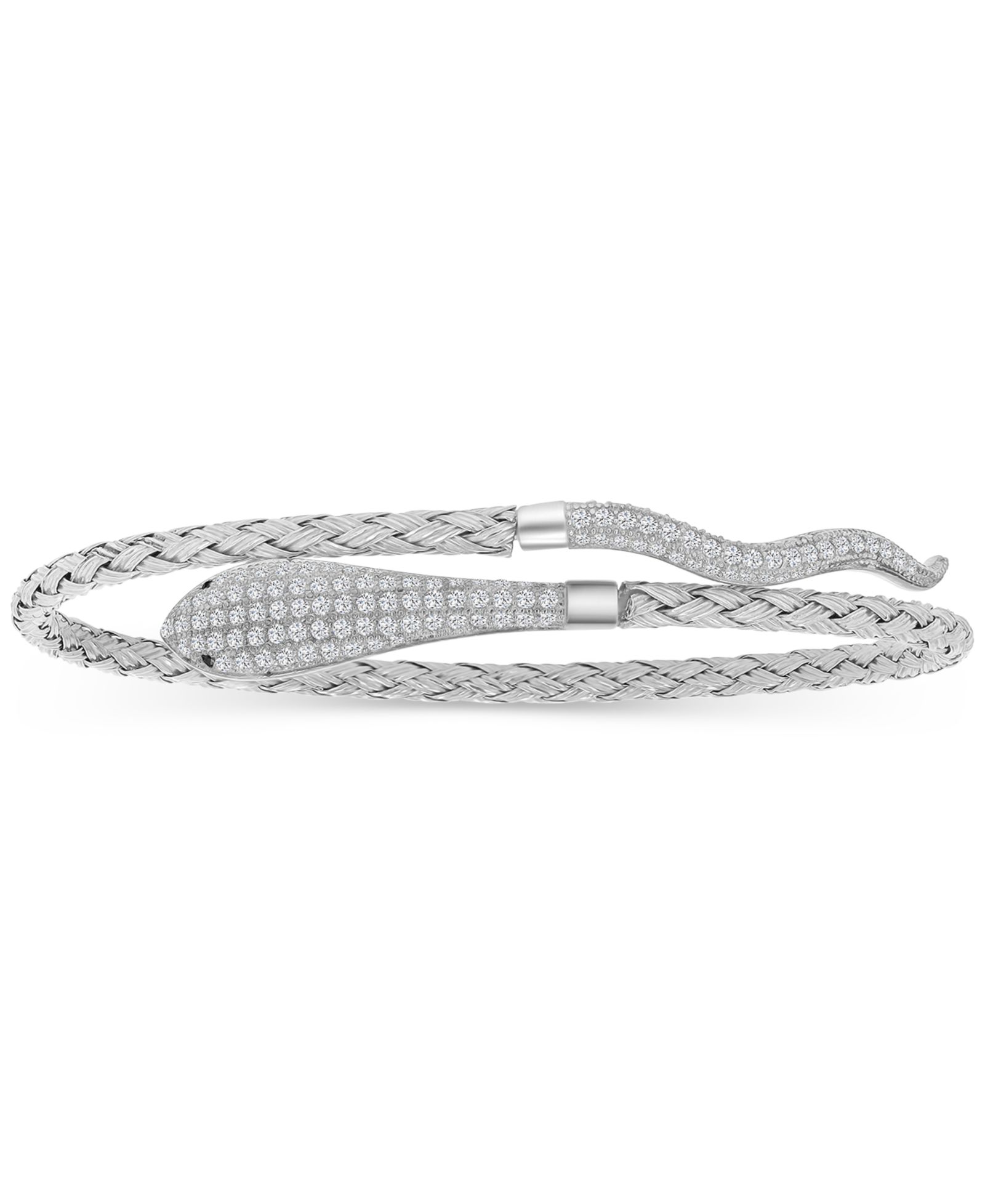 Браслет Macy's Cubic Zirconia Link Bypass из стерлингового серебра