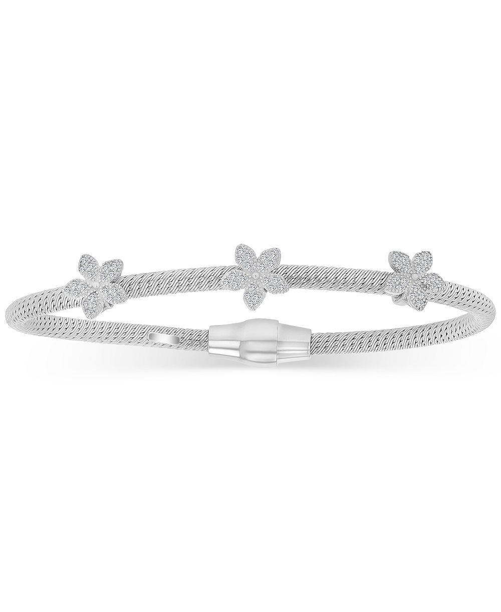 Macy's Cubic Zirconia Charm Bracelet in Sterling Silver