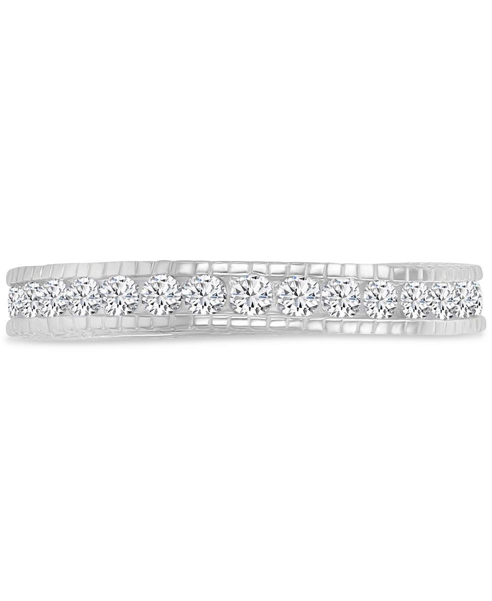 Macy's Milgrain Cubic Zirconia Ring in Sterling Silver