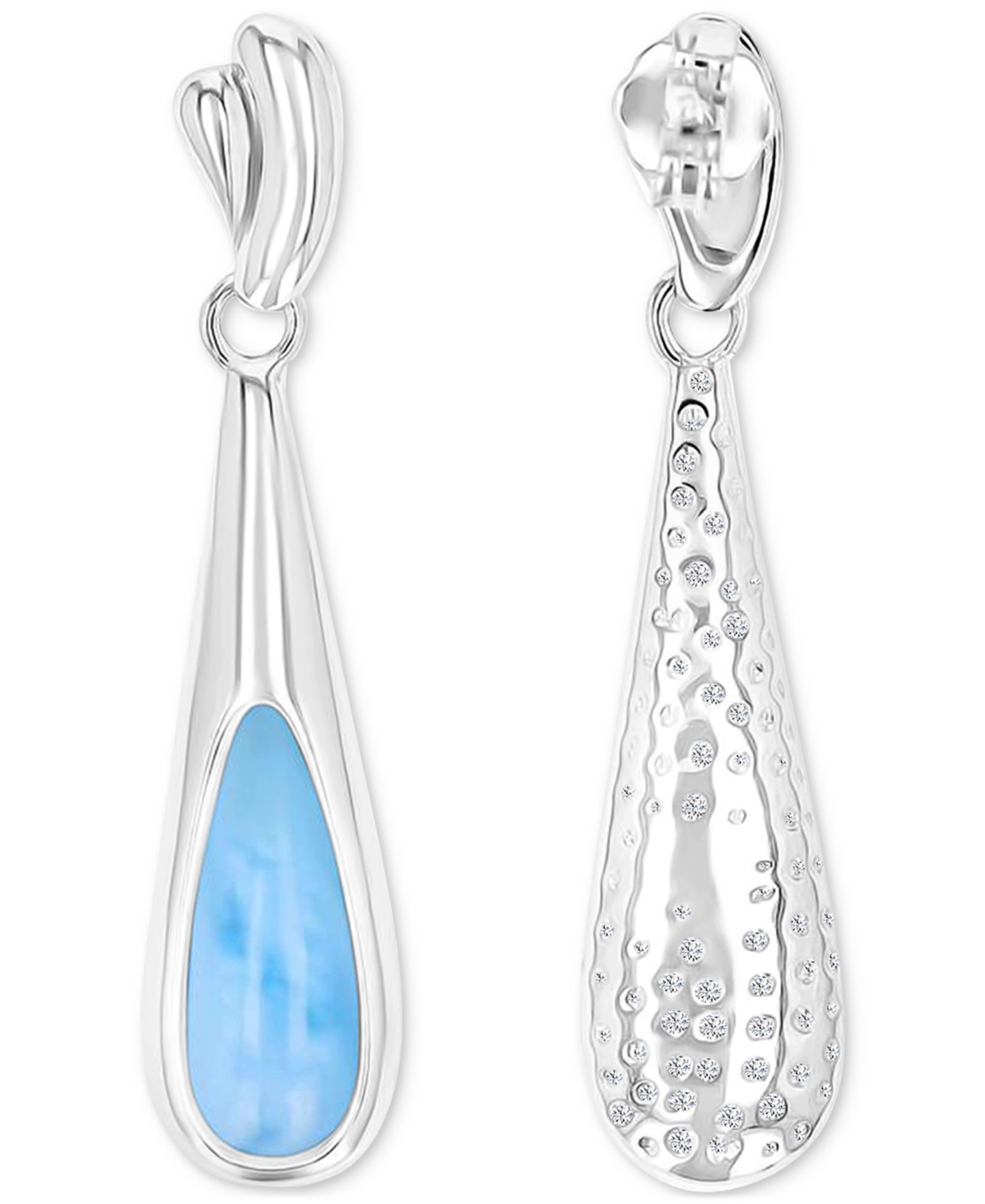 Серьги Macy's Oval Shape Opal (1.45 ct. t.w.) в серебре