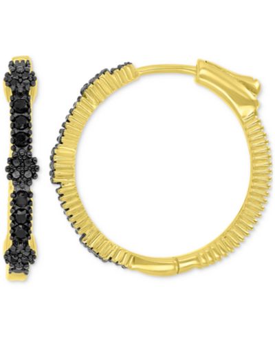 Серьги Macy's Black Spinel из стерлингового серебра (0.668 ct.t.w.)