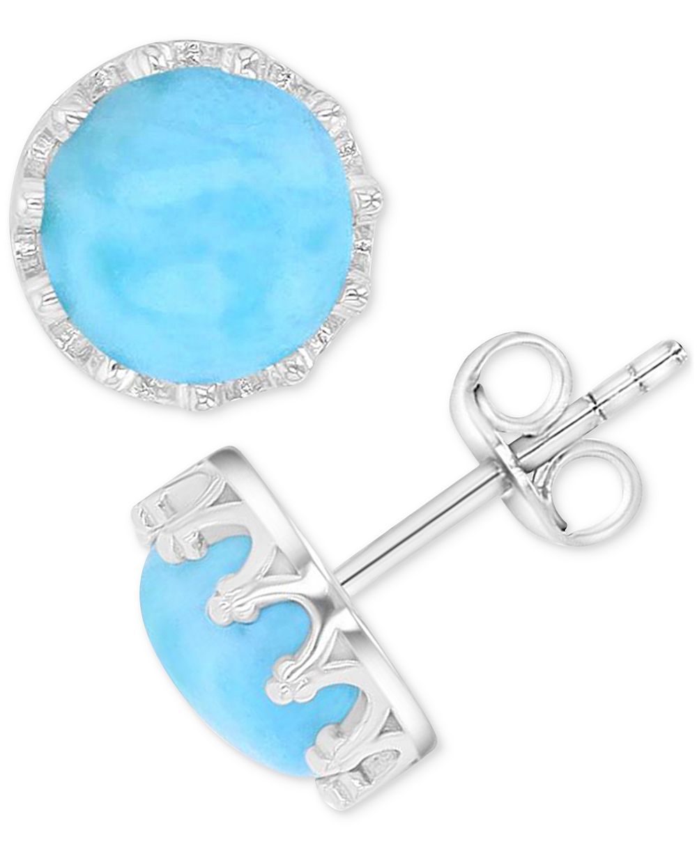Macy's серьги-гвоздики из стерлингового серебра с опалом (11.5 карата суммарно)