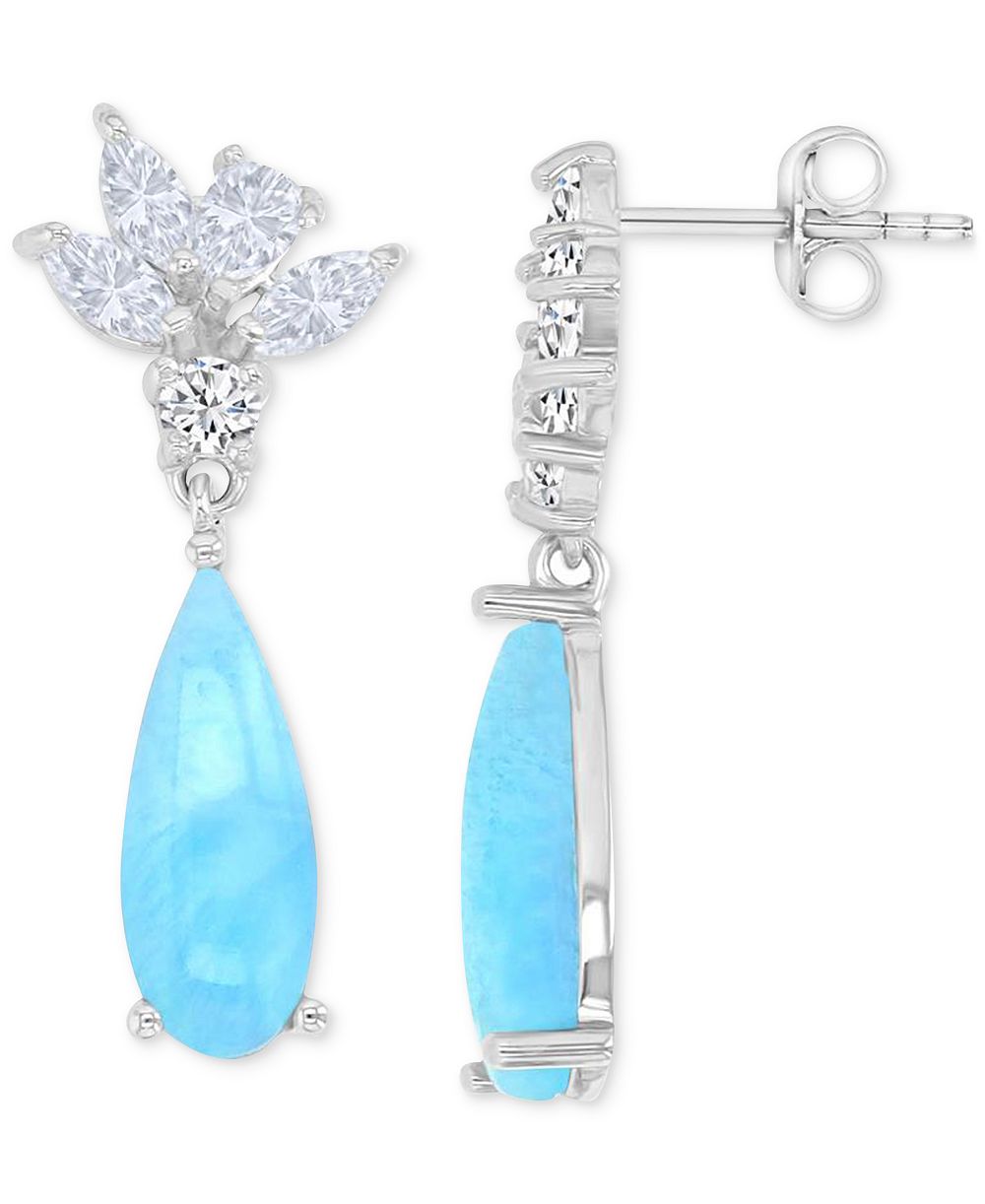 Macy's серьги из опала (11,5 карата суммарно) в стерлинговом серебре