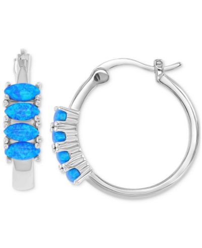 Macy's Серьги с драгоценными камнями овальной формы (0.50 ct.t.w.) из стерлингового серебра