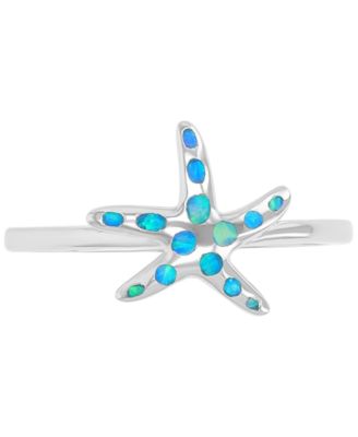 Macy's Starfish Sealife Opal (0.25 ct. t.w.) Ring in Sterling Silver