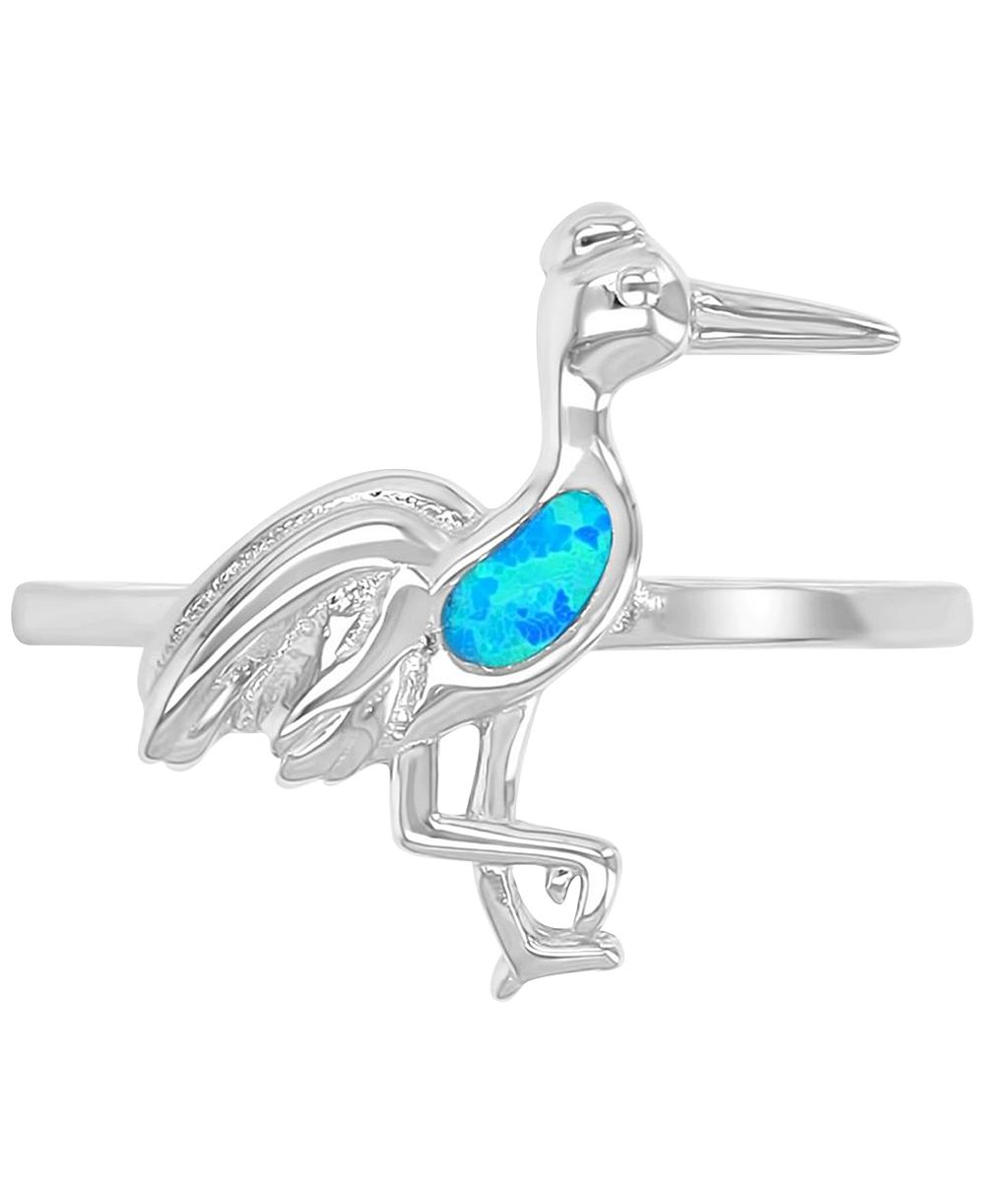 Macy's Opal Bird (0.15 ct. t.w.) Ring in Sterling Silver