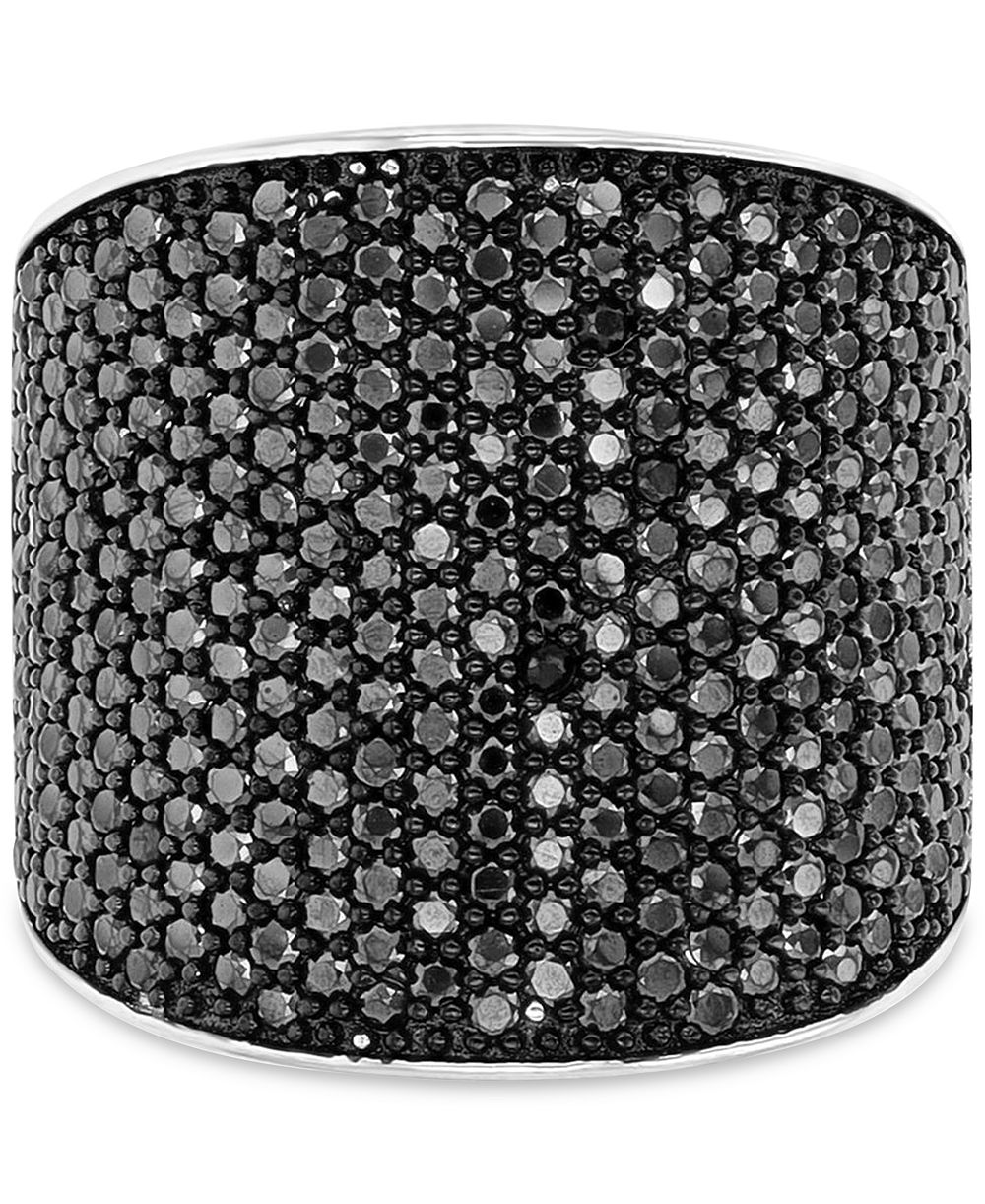 Кольцо Macy's Black Spinel в серебре Sterling Silver