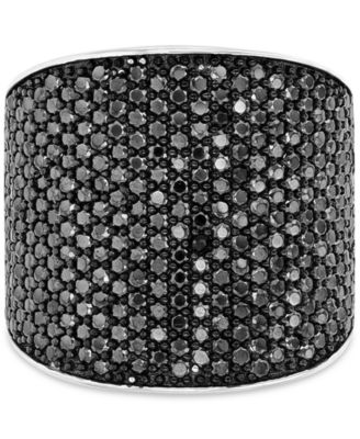 Кольцо Macy's Black Spinel в серебре Sterling Silver