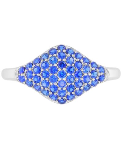 Lab-Created Blue Sapphire Rhombus Cluster Ring (1-3/8 ct. t.w.) in Sterling Silver