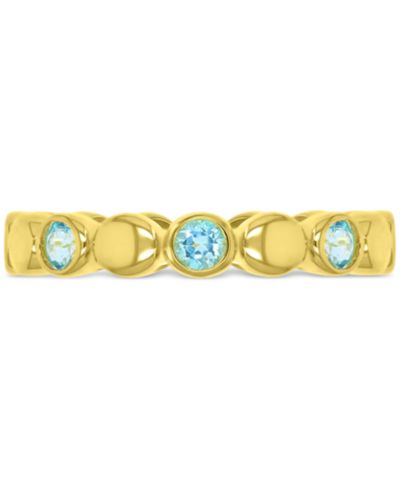Swiss Blue Topaz Stack Ring (7/8 ct. t.w.) in 14k Gold-Plated Sterling Silver