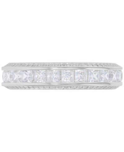 Кольцо из стерлингового серебра Pavé & Square Cubic Zirconia Stack Ring