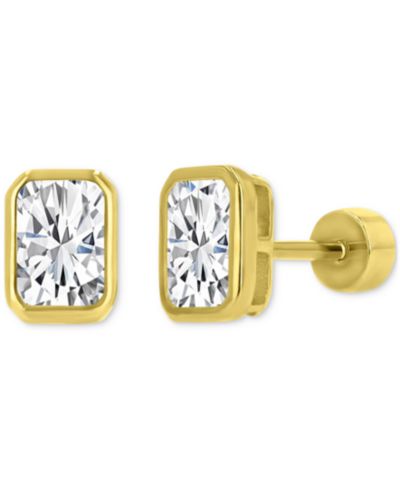 Cubic Zirconia Rectangle Stud Earrings (2-1/4 ct. t.w.) in 14k Gold-Plated Sterling Silver
